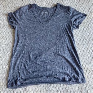 Gray V-neck T-shirt